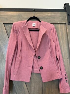 CAbi Dusty Rose Knit Two-Button Blazer